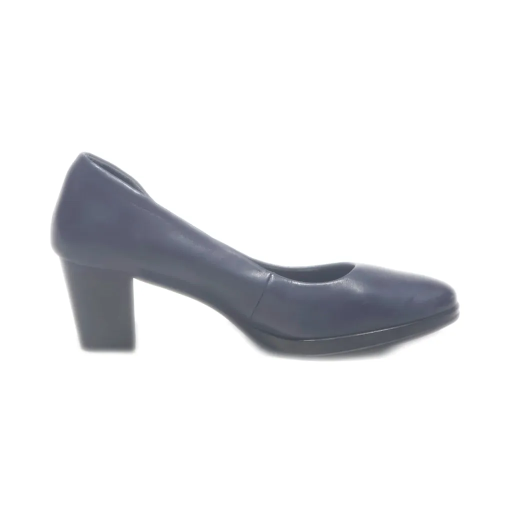 5Th Avenue Mid-Heel Shoes Leather Blue Colour For Women