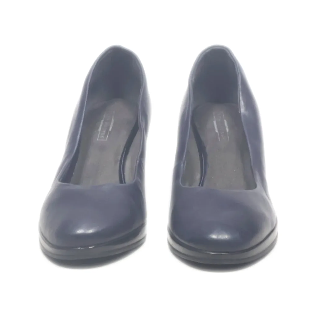 5Th Avenue Mid-Heel Shoes Leather Blue Colour For Women