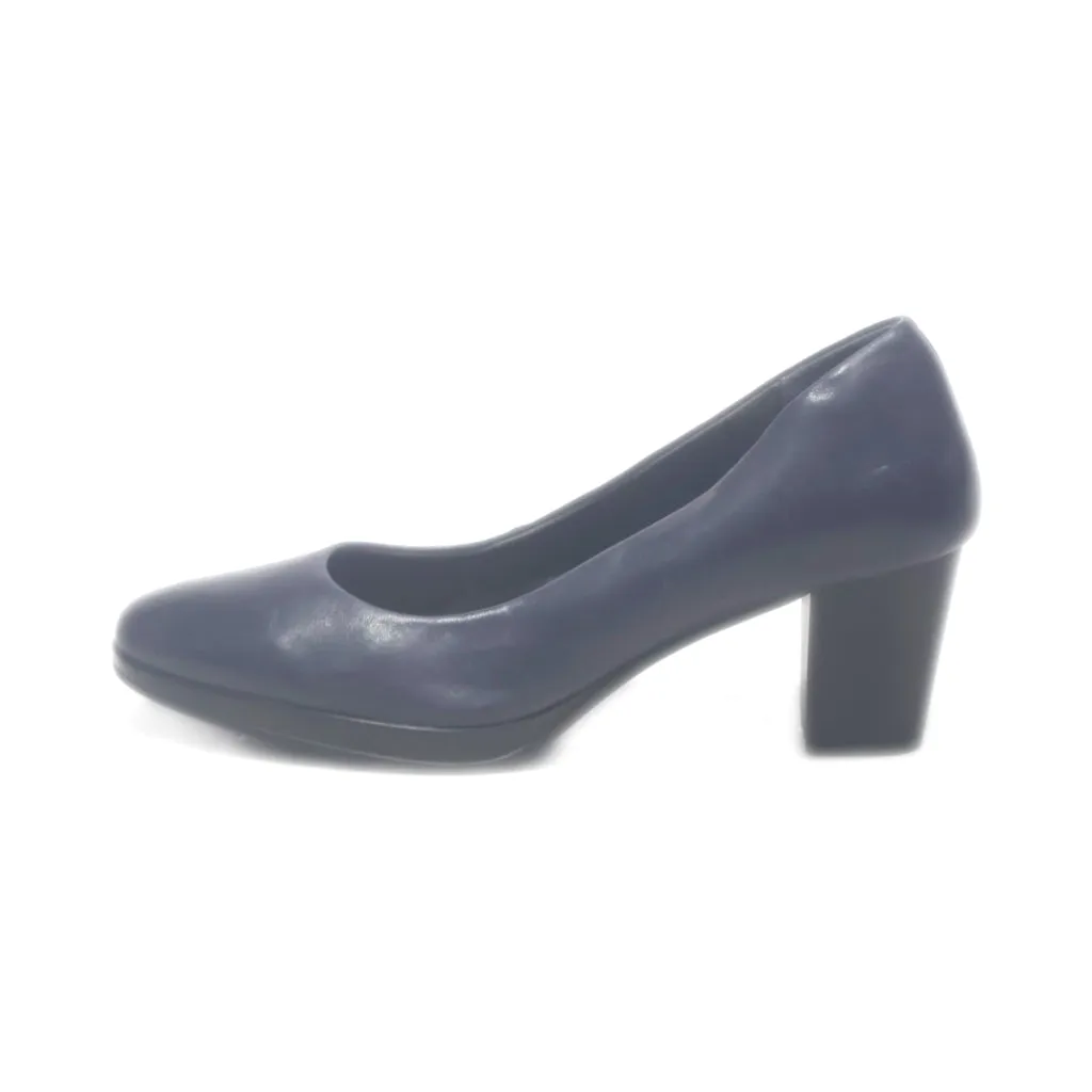 5Th Avenue Mid-Heel Shoes Leather Blue Colour For Women