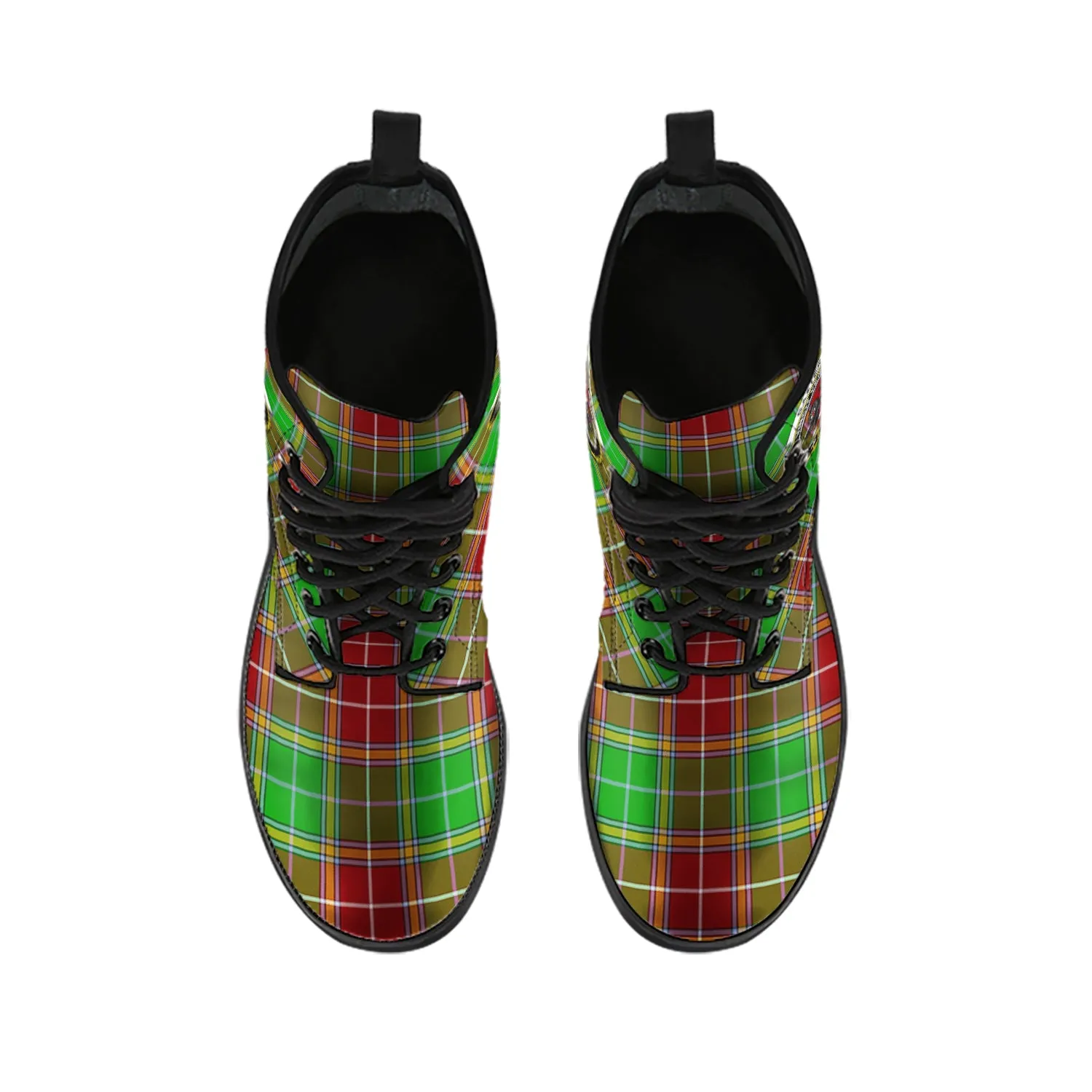 Baxter Modern Tartan Leather Boots with Family Crest