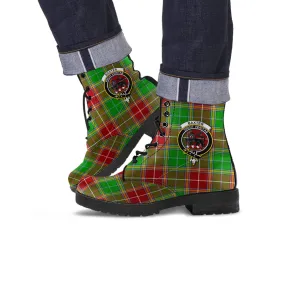 Baxter Modern Tartan Leather Boots with Family Crest