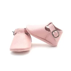 Belle Leather T-Bar Shoes - Vintage Pink