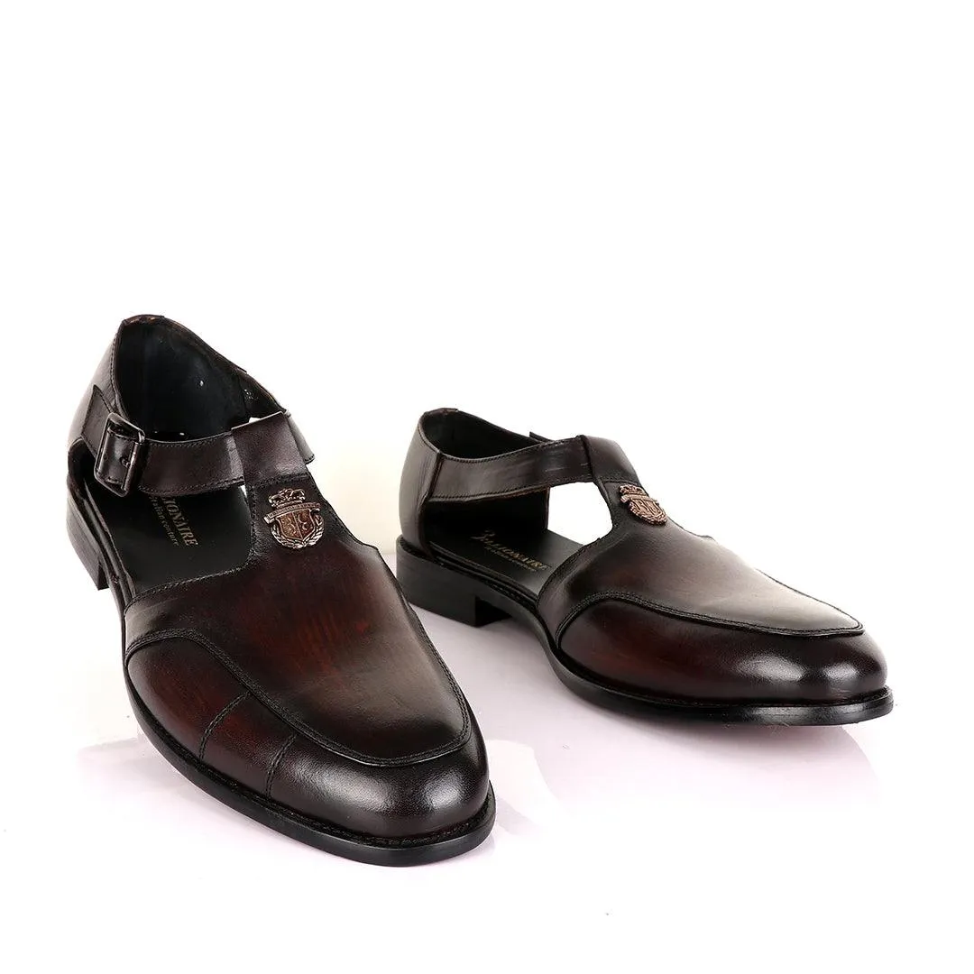 Billionaire Exotic Coffee Plain Cover Leather Sandal