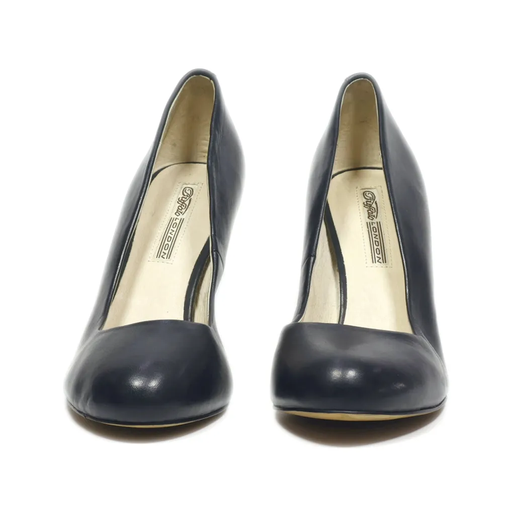 Buffalo Mid-Heel Shoes Leather Black Colour For Women