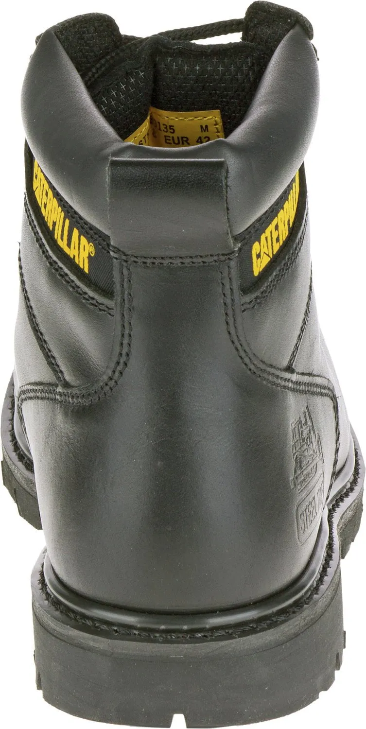 CAT Mens Second Shift St Black Leather Work Boots