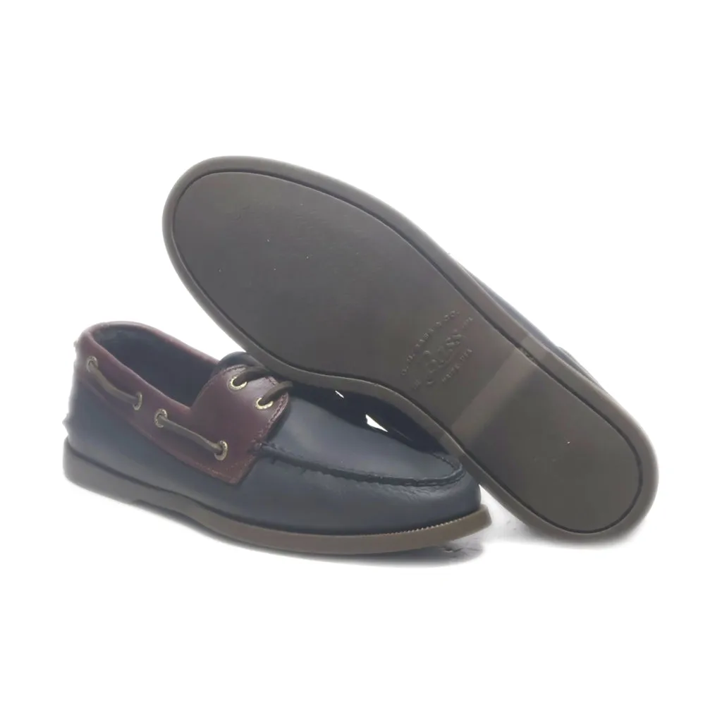 G.H.Bass & Co Boat Shoes Leather Black Colour For Men