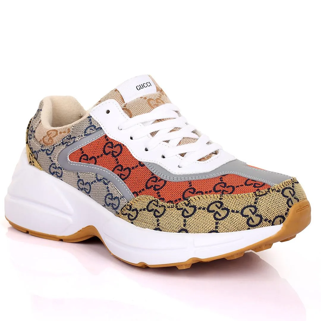 Guc Double G All Round Logo Designed Multi-Coloured Sneakers