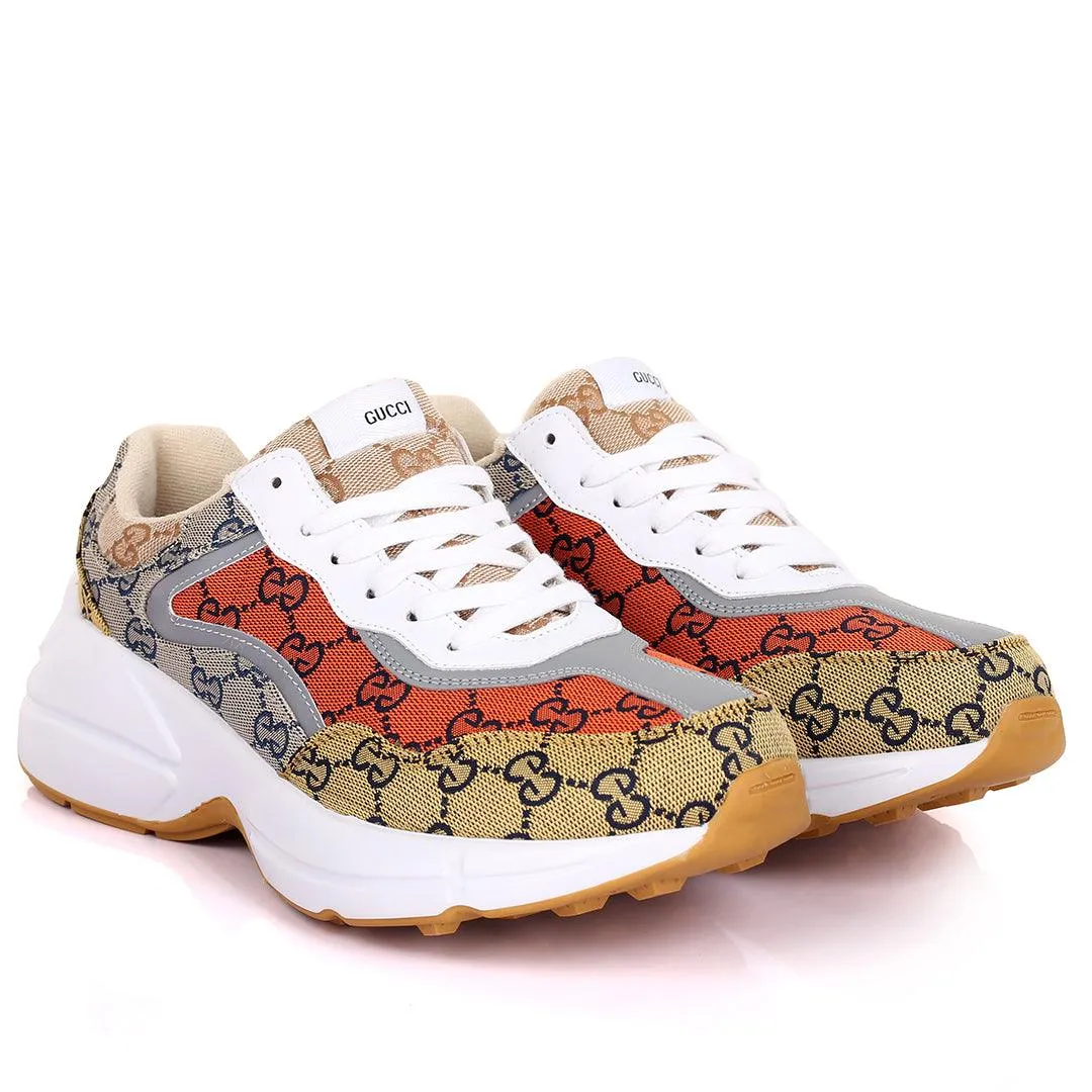 Guc Double G All Round Logo Designed Multi-Coloured Sneakers