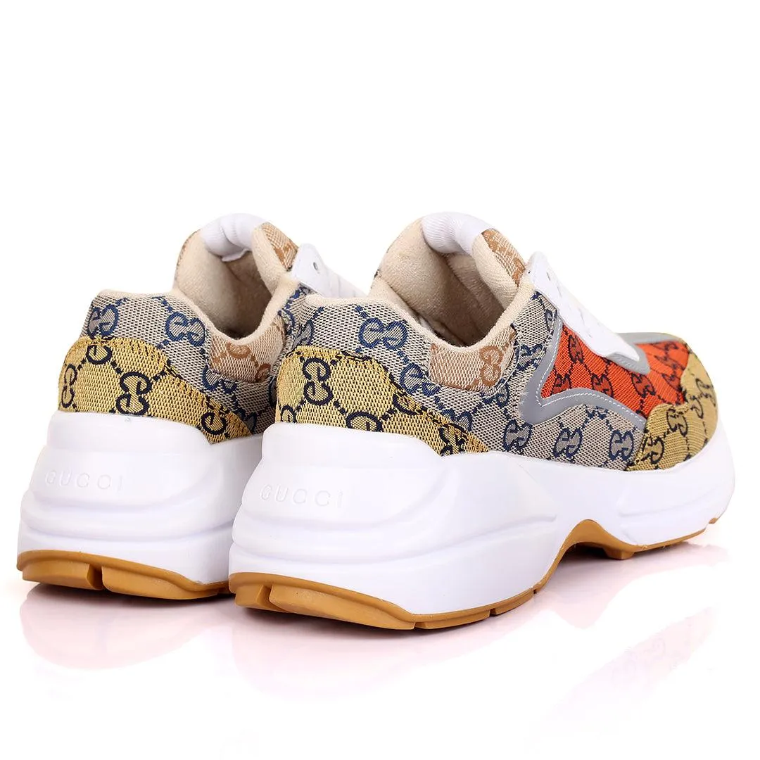 Guc Double G All Round Logo Designed Multi-Coloured Sneakers