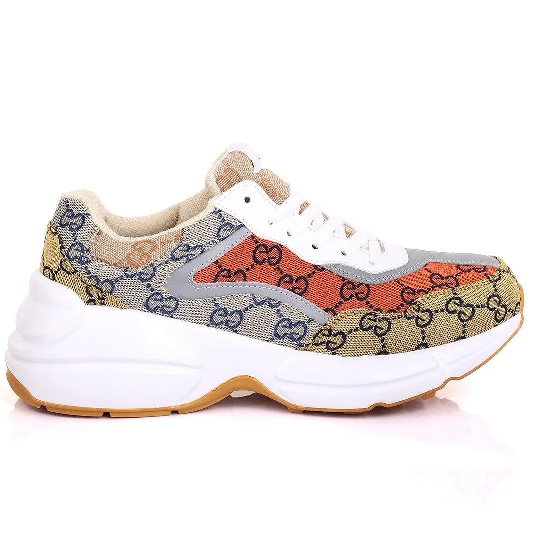 Guc Double G All Round Logo Designed Multi-Coloured Sneakers