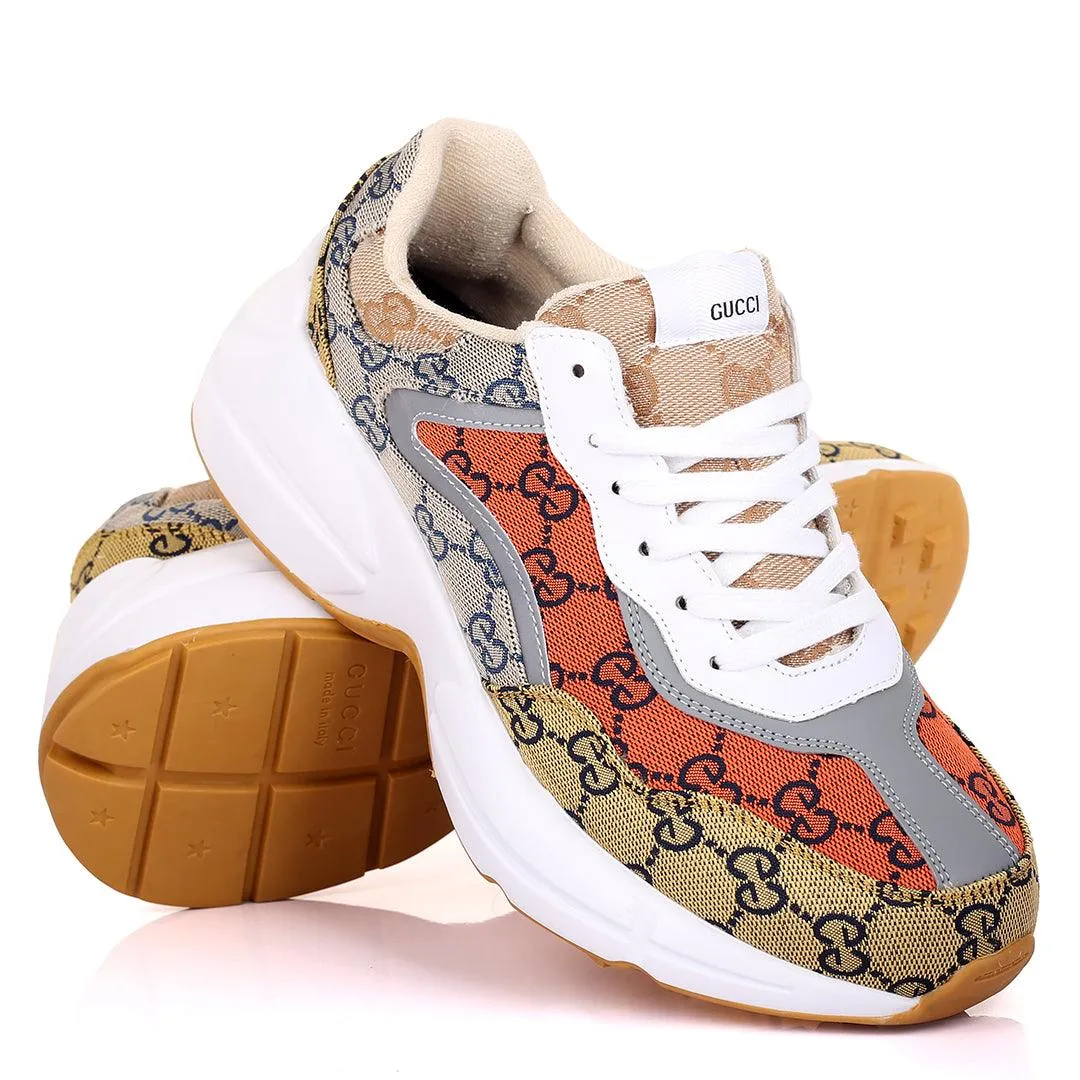 Guc Double G All Round Logo Designed Multi-Coloured Sneakers