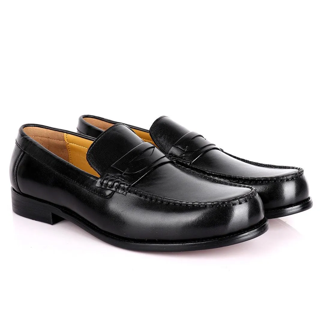 JM Weston Plain Designed Leather -Black