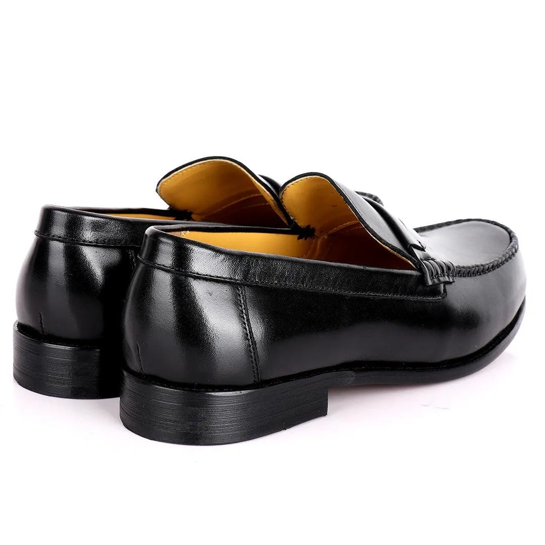 JM Weston Plain Designed Leather -Black