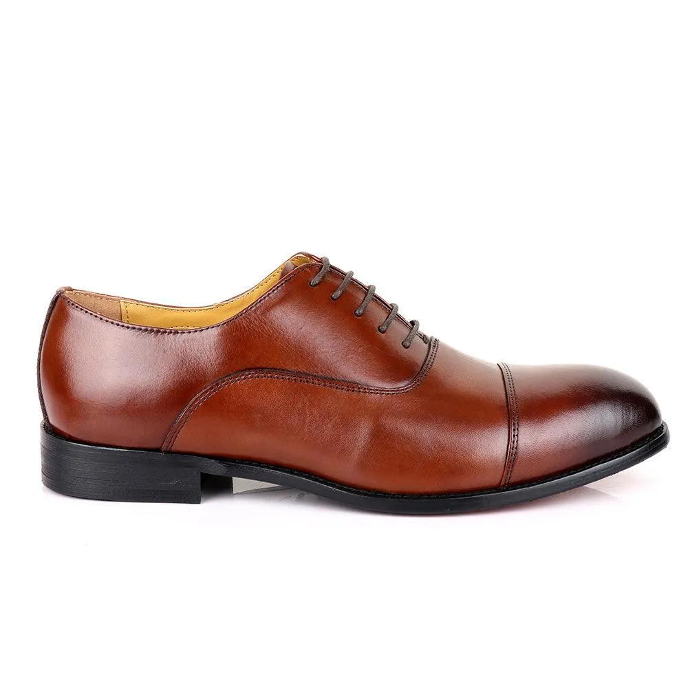 John Mendson Oxford Plain Brown Leather Shoe