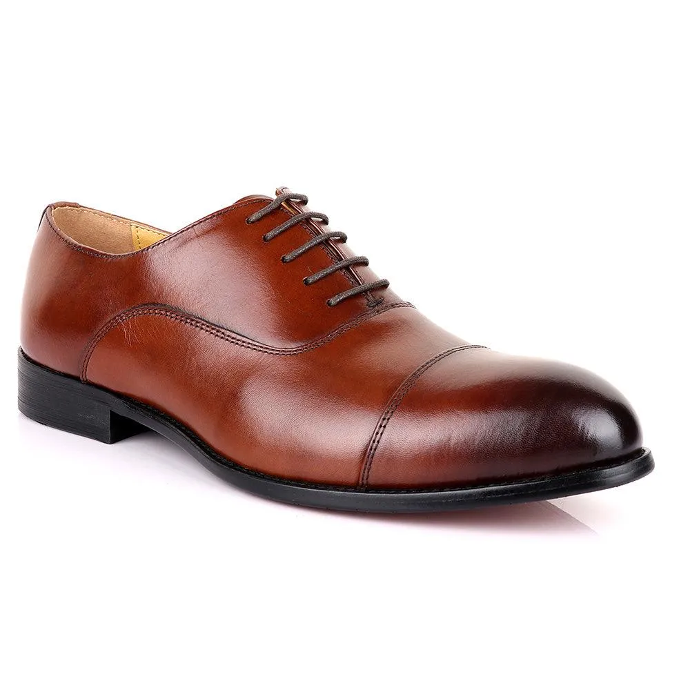 John Mendson Oxford Plain Brown Leather Shoe