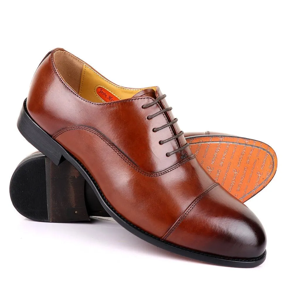 John Mendson Oxford Plain Brown Leather Shoe