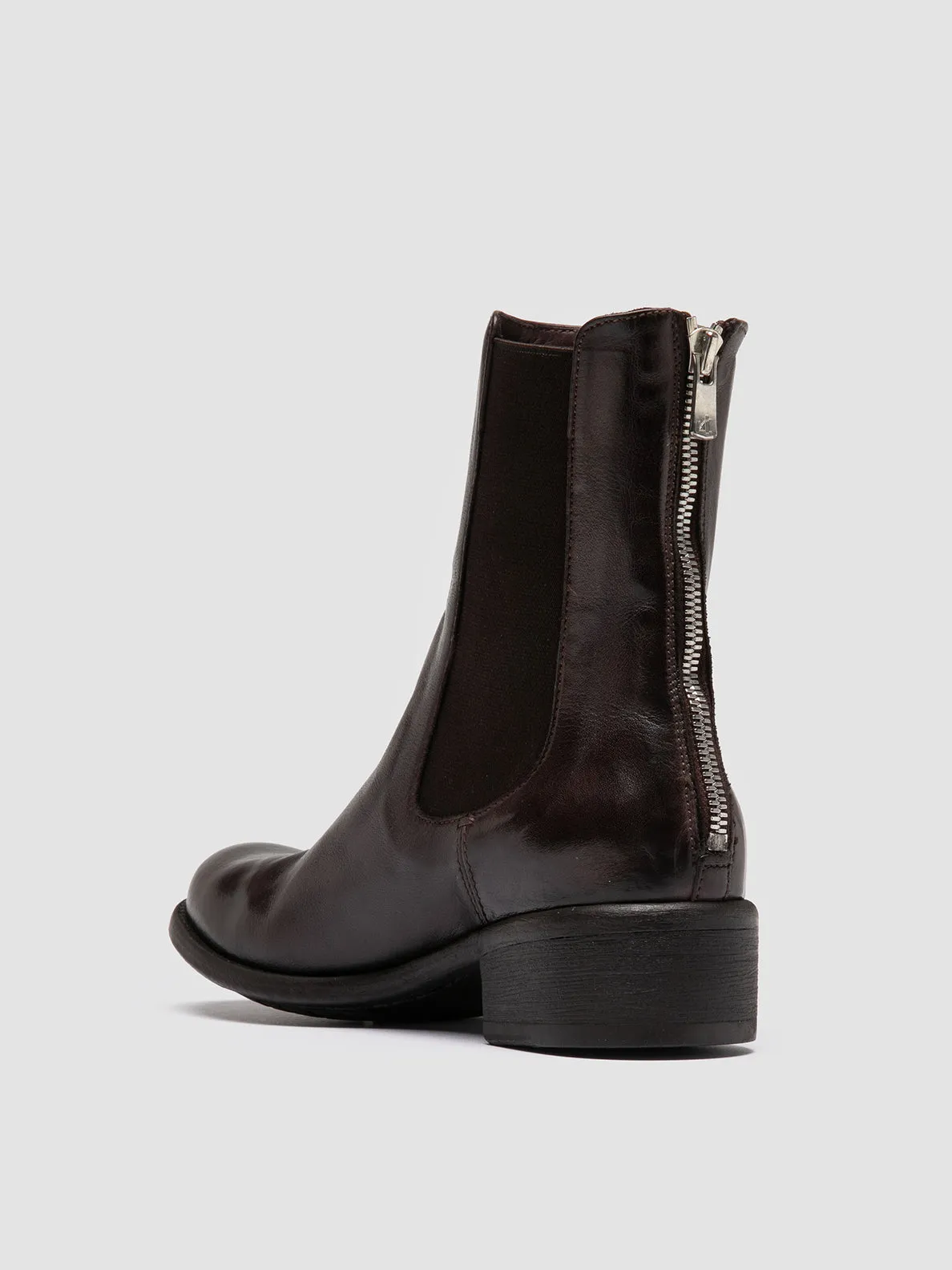 LIS 003 - Burgundy Leather Chelsea Boots