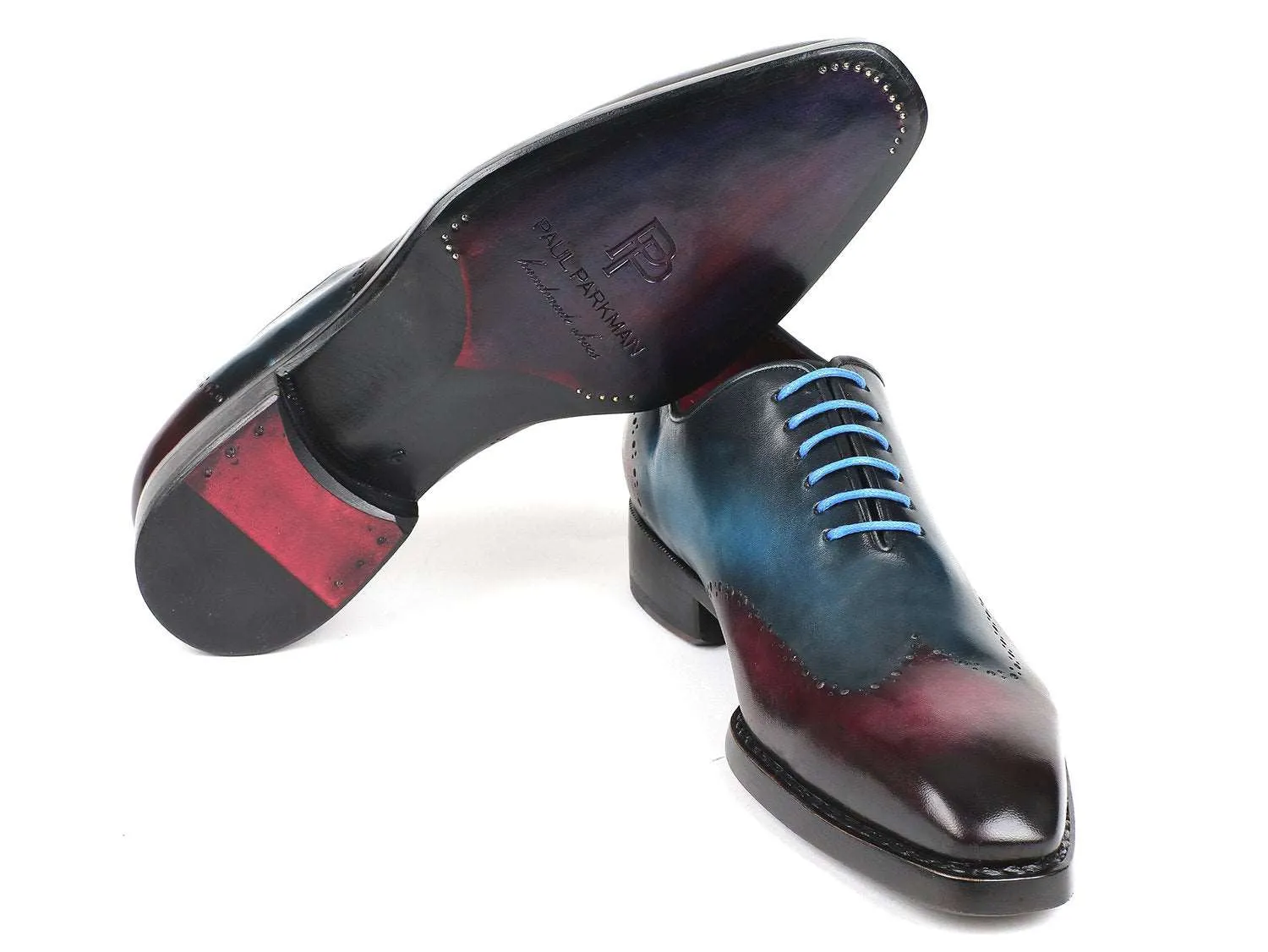 Paul Parkman Blue & Purple Wingtip Oxfords