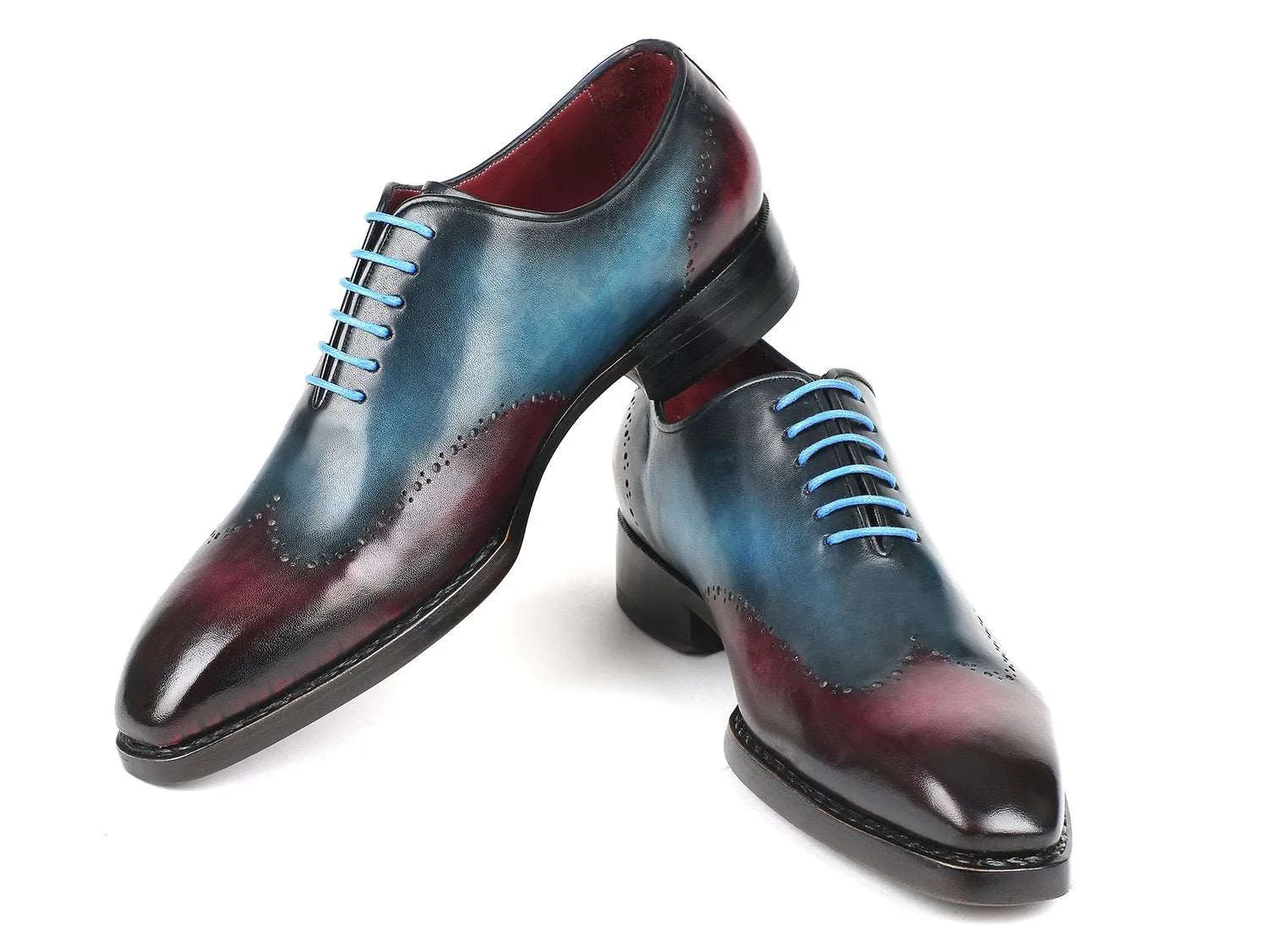 Paul Parkman Blue & Purple Wingtip Oxfords