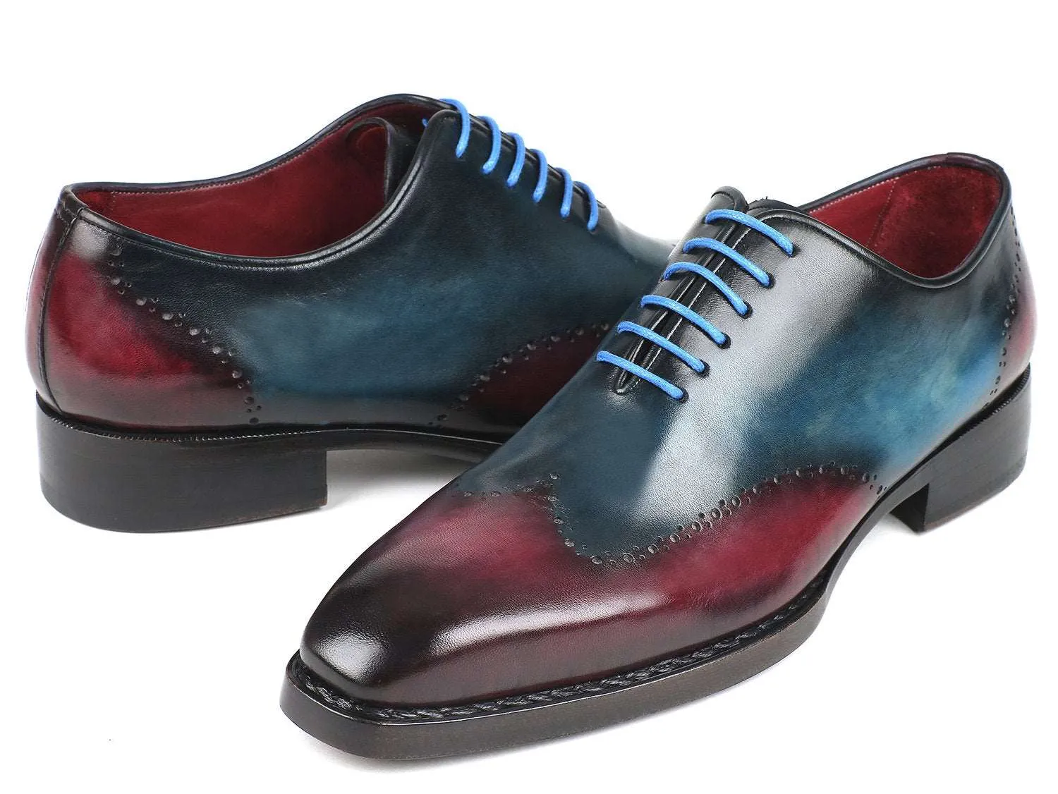 Paul Parkman Blue & Purple Wingtip Oxfords