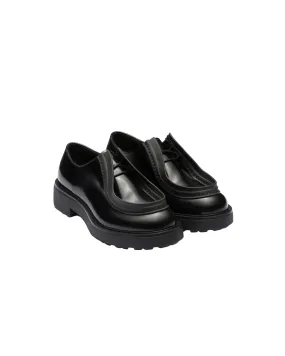 Prada Diapason Opaque Brushed Leather Lace Up Loafers