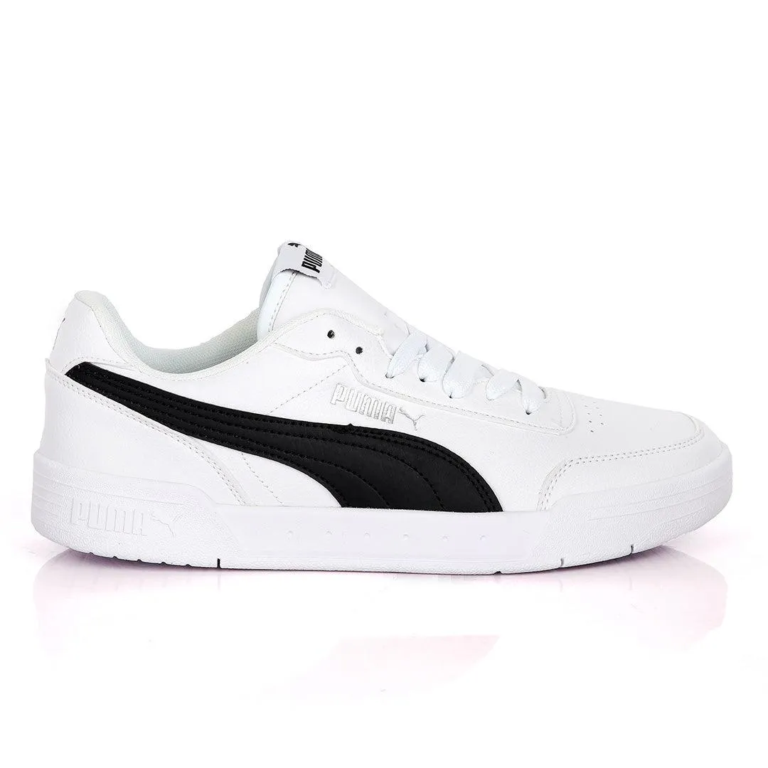 Puma Soft Foam Optimal Comfort White And Black Leather Sneakers