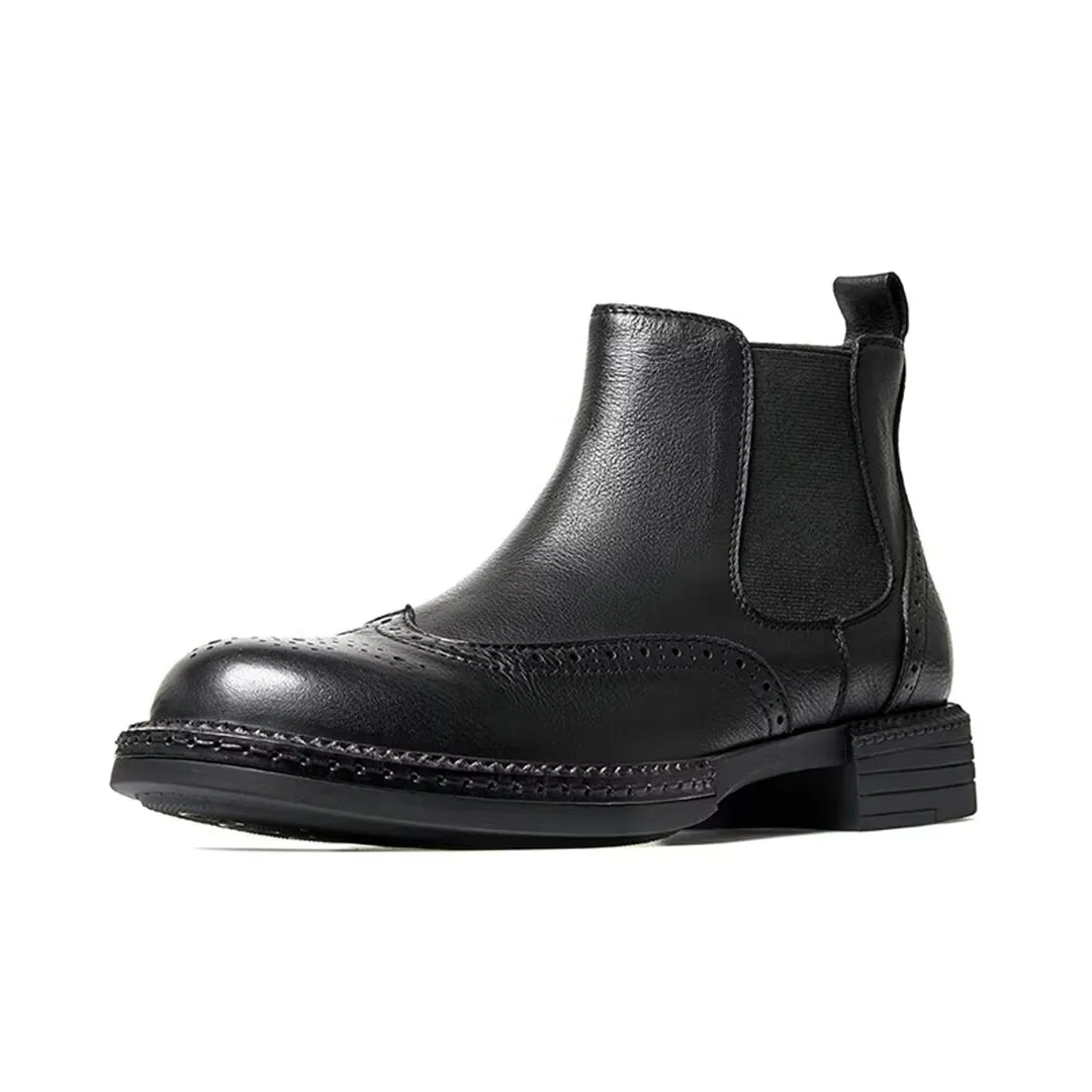 SleekElegance Leather Slip-On Boots