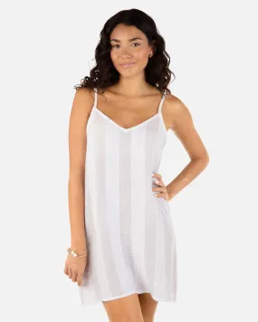 Stripe Gauze V Front Mini Dress