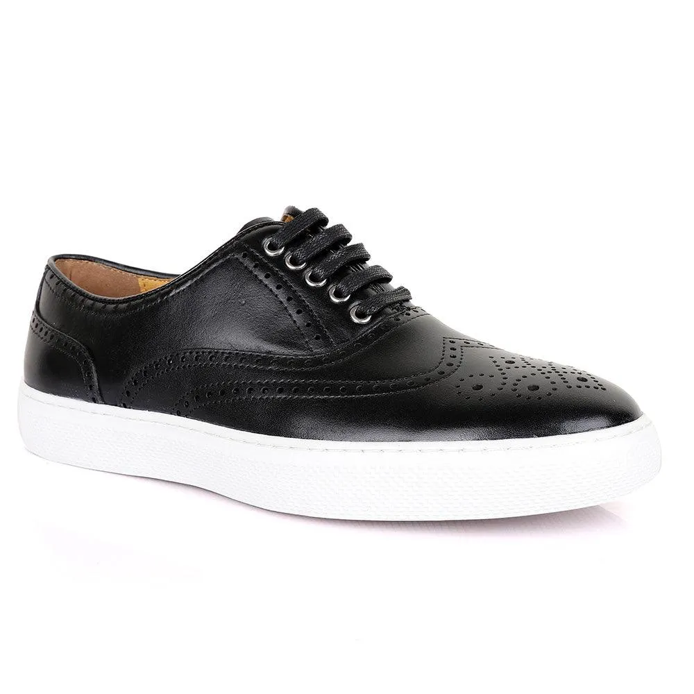 Terry Taylors Exotic Oxford Black Leather Sneaker Shoe