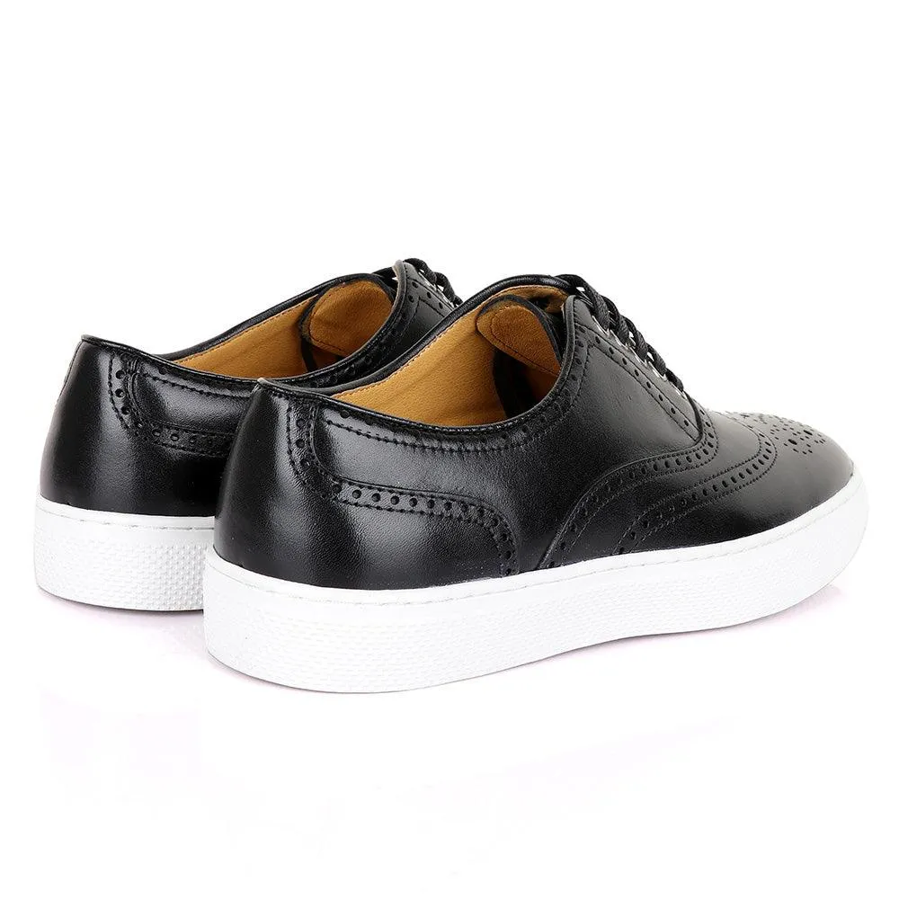 Terry Taylors Exotic Oxford Black Leather Sneaker Shoe